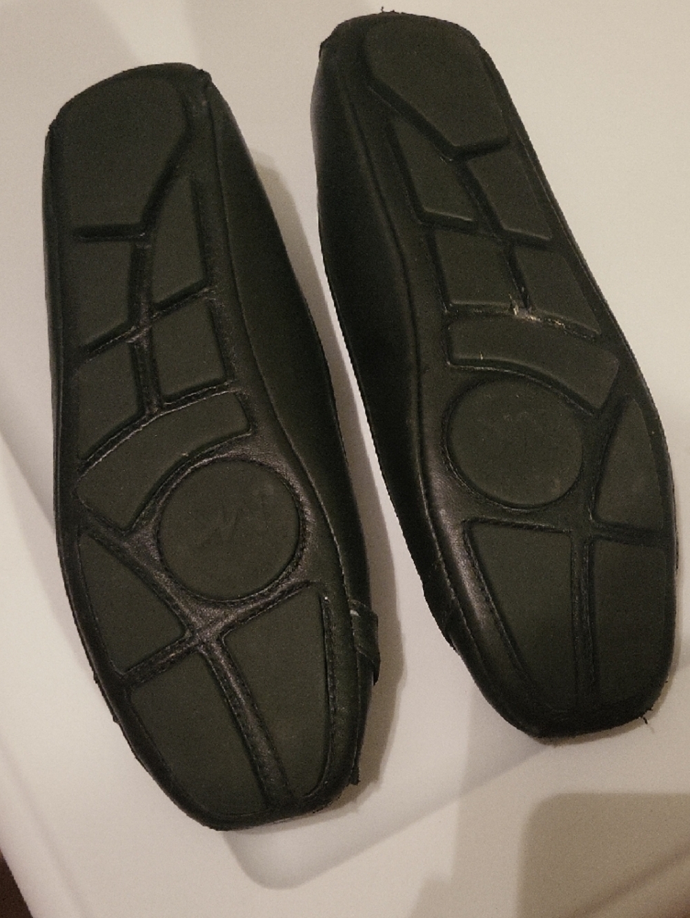 Michael Kors Black Leather Logo Ballet Flats with Gold Accent - Picture 6 of 9